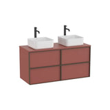 Meuble Suspendu 4 Tiroirs Pour Vasque À Poser X 56,5 Cm Finition Terracotta Collection Inspira 117,6x48,6 cm Roca