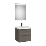Meuble Sous Lavabo Suspendu Deux Tiroirs Avec Vasque Fineceramic Et Miroir Led X 62 Cm 60x46 cm Colección Eidos Roca