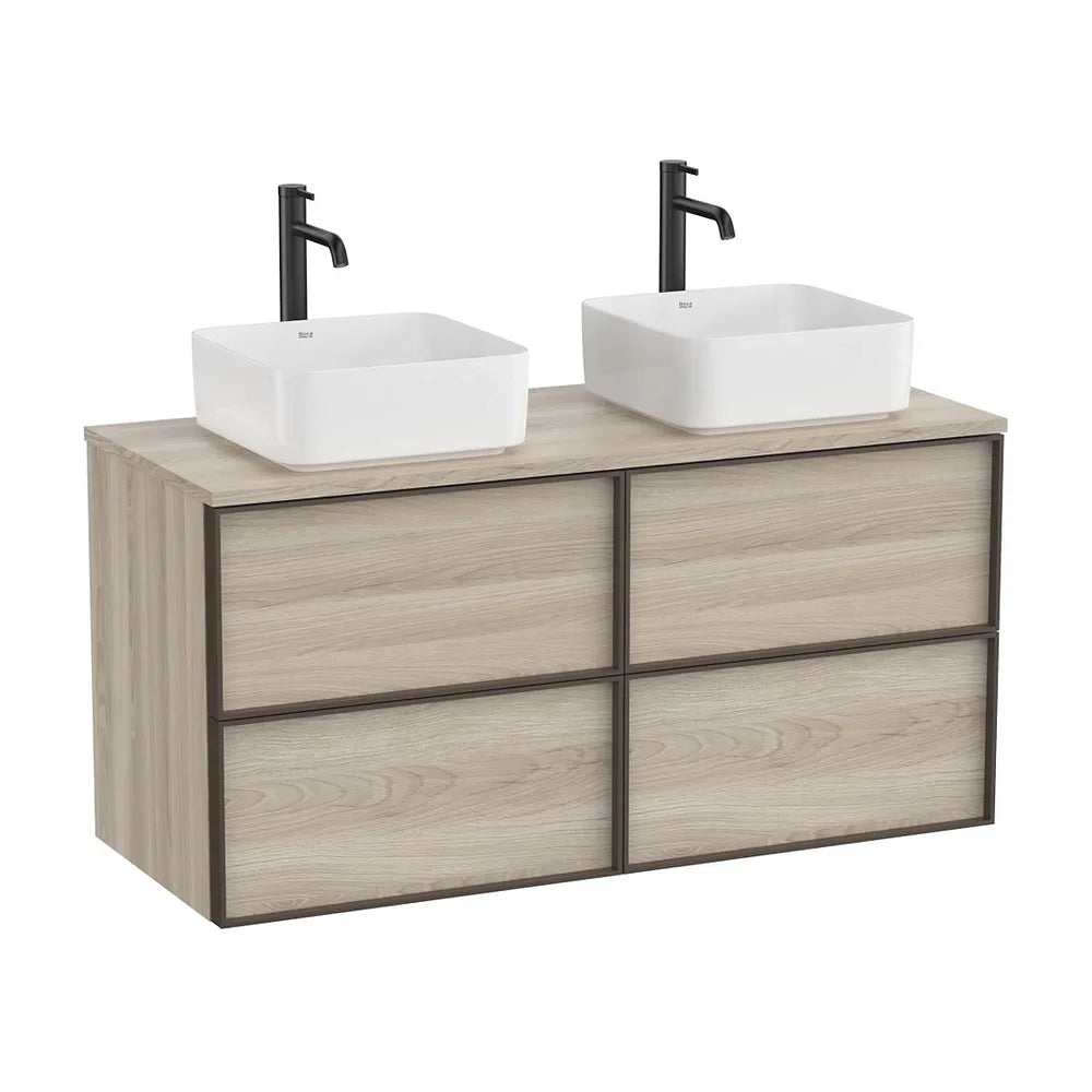 Mueble base suspendido 1176x48x56 cm cuatro cajones para lavabo sobre encimera Roca - Vista 2
