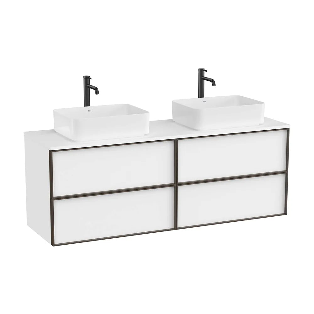 Mueble base suspendido cuatro cajones para lavabo sobre encimera 1576x48x56 cm Roca - Vista 2