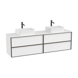 Mueble base suspendido con cuatro cajones para lavabo sobre encimera 197x48x56 cm Roca