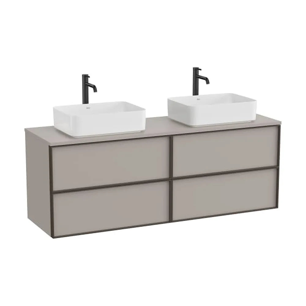 Mueble base suspendido cuatro cajones lavabo sobre encimera 1576x486x565 mm Roca - Vista 1