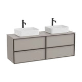 Mueble base suspendido cuatro cajones lavabo sobre encimera 1576x486x565 mm Roca