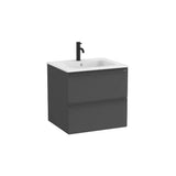 Mueble base suspendido con dos cajones y lavabo porcelana blanco mate 61x51x56 cm Roca