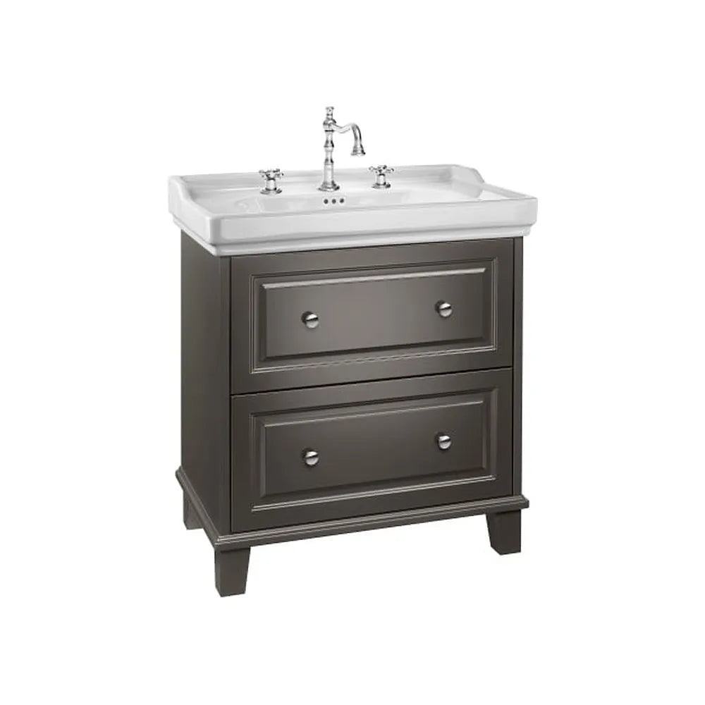 Mueble base con lavabo 2 cajones 80x50x87 cm negro mate Roca - Vista 1