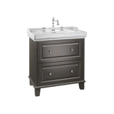 Mueble base con lavabo 2 cajones 80x50x87 cm negro mate Roca