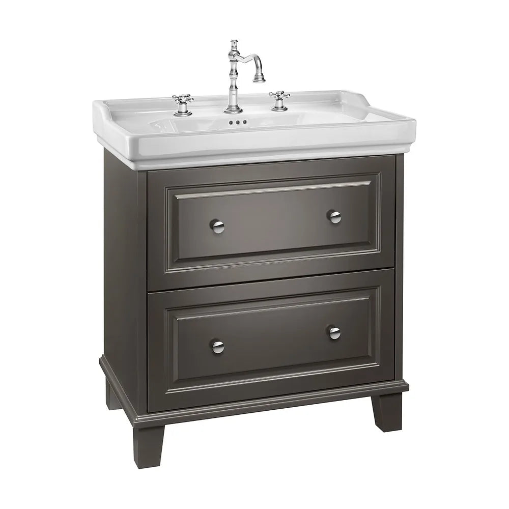 Mueble base con lavabo 2 cajones 80x50x87 cm negro mate Roca - Vista 2