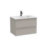 Mueble base suspendido con dos cajones y lavabo porcelana blanco mate 81x51x56 cm Roca