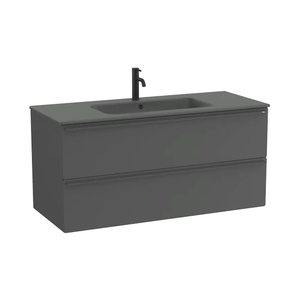 Mueble base suspendido con dos cajones y lavabo porcelana 121x51x56 cm Roca - Vista 1
