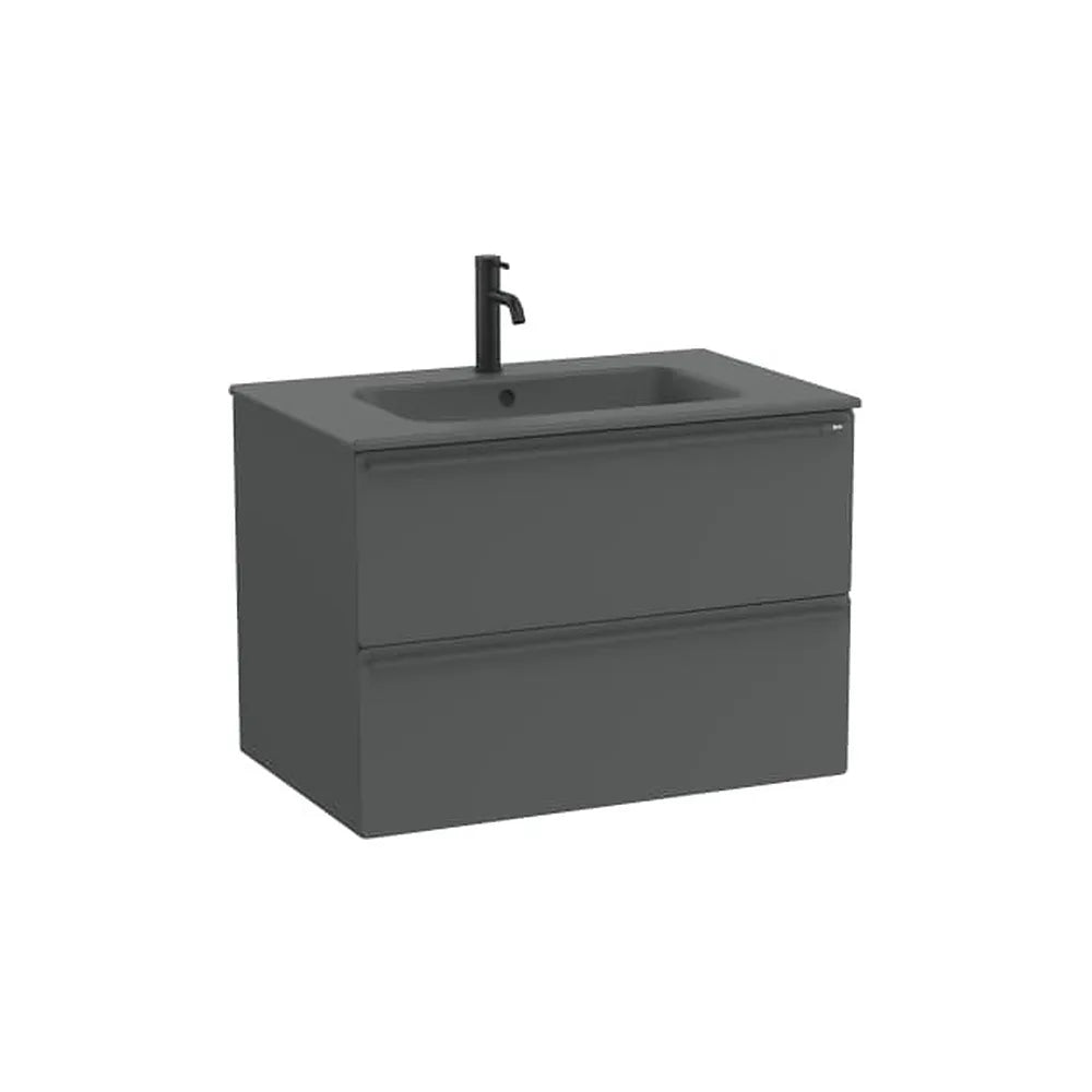 Mueble base suspendido con dos cajones y lavabo porcelana 81x51x56 cm Roca - Vista 1