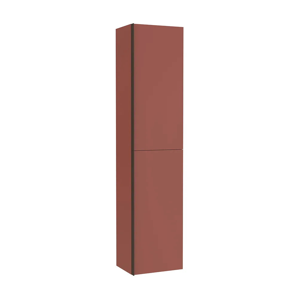 Columna suspendida de dos puertas batientes con estantes regulables color terracota Roca - Vista 2