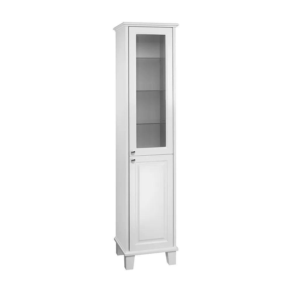 Columna de una puerta con estantes de cristal y luz LED blanco mate Roca - Vista 2