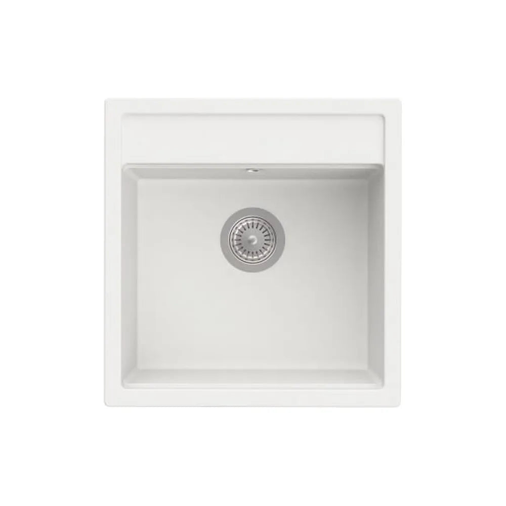 Fregadero de 1 cubeta Quarzex blanco 43 5x36 5x18 cm sobre encimera Roca - Vista 1