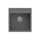 Fregadero de 1 cubeta Quarzex con orificio insinuado para grifería 43x36x18 cm Roca