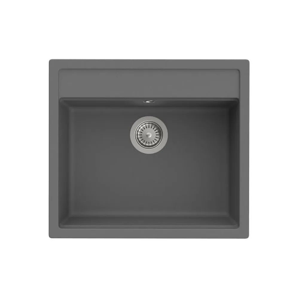 Fregadero de 1 cubeta Quarzex con orificio insinuado para grifería 51x36x18 cm Roca - Vista 1