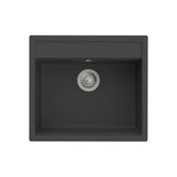 Fregadero de 1 Cubeta Quarzex con Orificio Insinuado para Grifería 51x36x18cm Roca