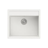 Évier 1 bac Quarzex avec perçage pour robinetterie 51.5 x 36.5 x 18 cm blanc réversible Roca