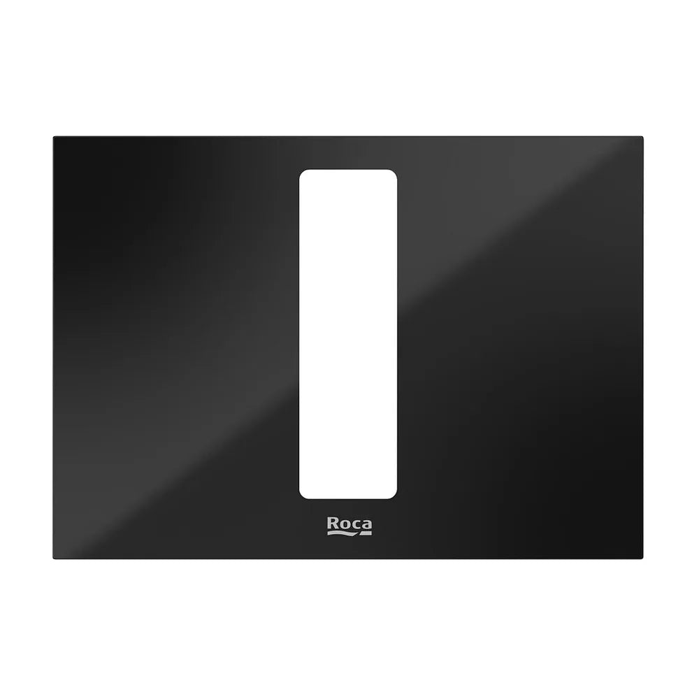 Panel frontal para pulsadores PS4 doble descarga 20 2x14 5 cm cristal negro Roca - Vista 2