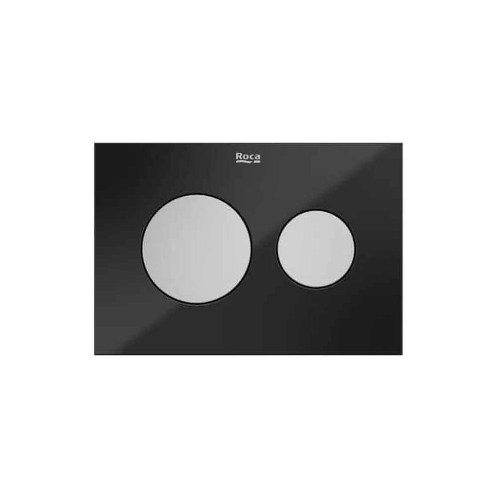Panel frontal para pulsadores 2 botones cristal negro 20x0.3x14.5 cm Roca - Vista 1