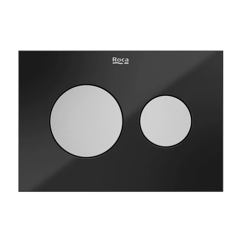 Panel frontal para pulsadores 2 botones cristal negro 20x0.3x14.5 cm Roca - Vista 2