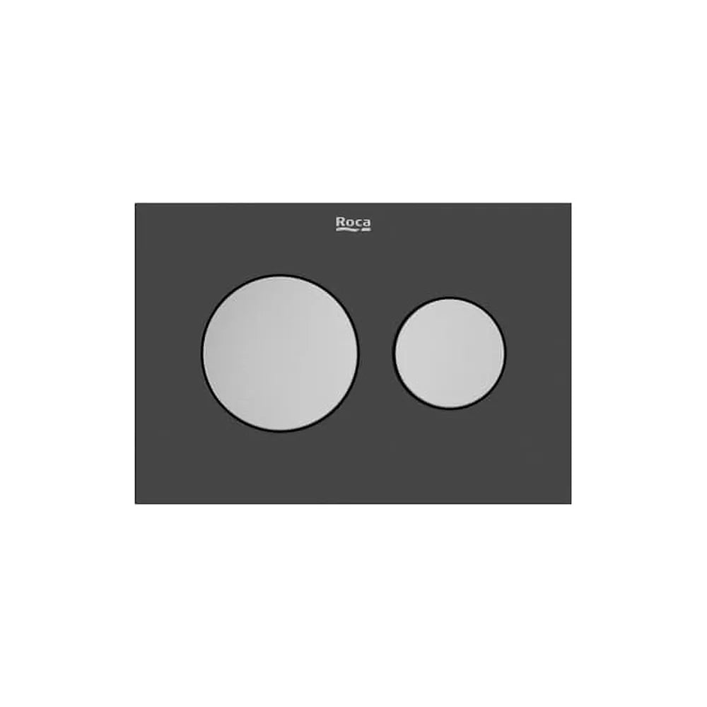 Panel frontal para pulsadores doble 2 botones porcelana negra 202x3x145 mm Roca - Vista 1