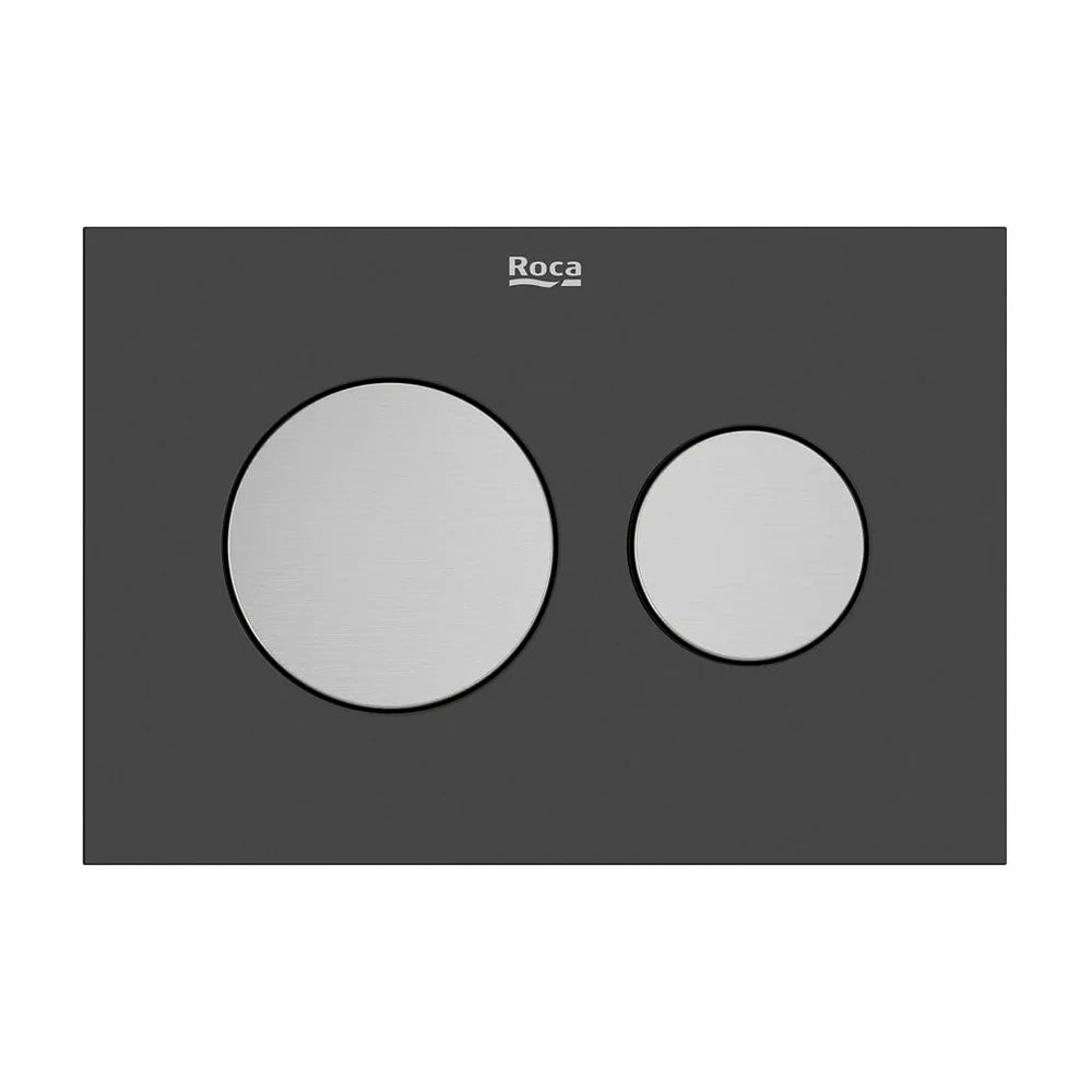 Panel frontal para pulsadores doble 2 botones porcelana negra 202x3x145 mm Roca - Vista 2