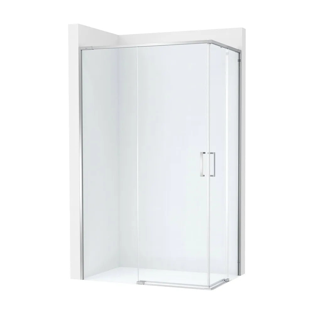 Angular ducha 2 hojas correderas 2 fijas cristal transparente 70x200 cm Roca - Vista 2