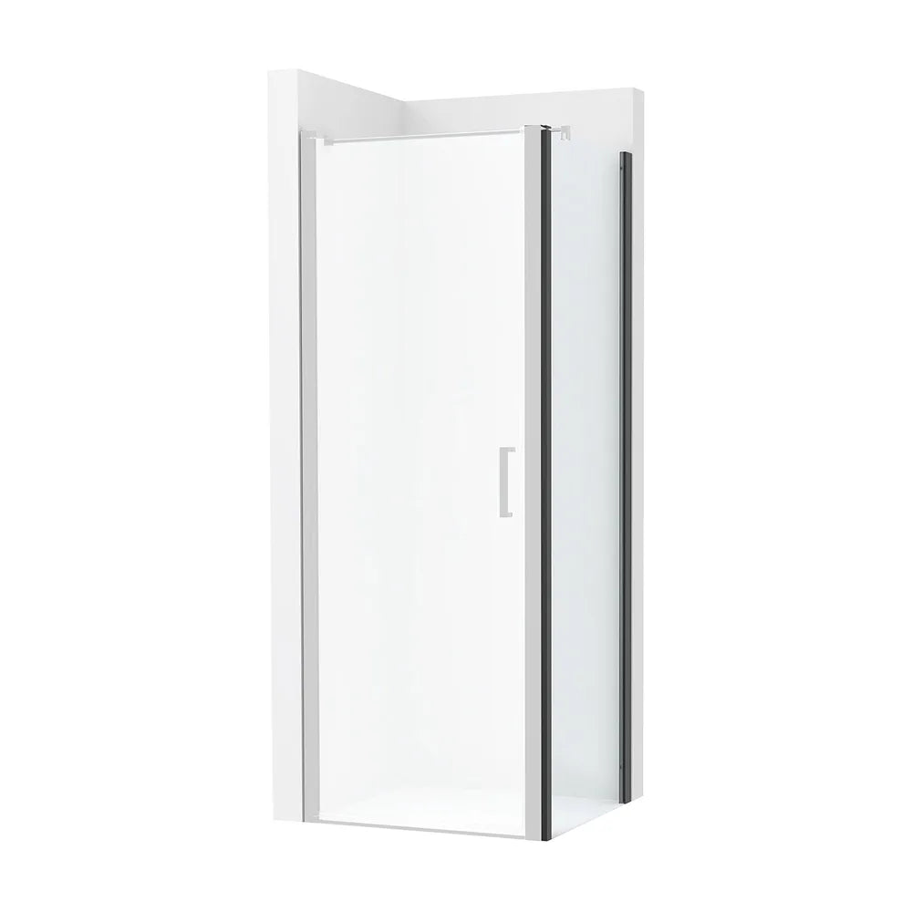 Lateral fijo de ducha 70x200 cm cristal transparente perfil negro mate Roca - Vista 2