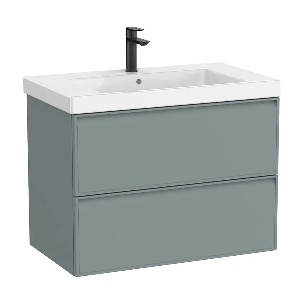 Mueble Base Suspendido con Lavabo Cuadrado Fineceramic 80x46x62cm Roca - Vista 2