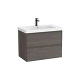 Mueble base suspendido dos cajones lavabo cuadrado Fineceramic 80x46x62 cm Roca