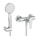 Grifería Exterior Mixer Tap para Ducha Cromada con Ducha de Mano y Flexible Stella 150 cm Roca