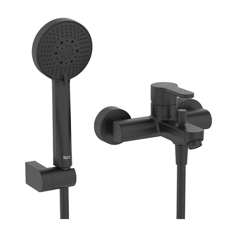 Grifería Exterior Monomando para Baño Ducha con Inversor Automático Stella Negro Mate Roca - Vista 1