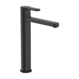 Grifería Mixer Tap para Lavabo Caño Alto Cuerpo Liso Negro Mate Roca