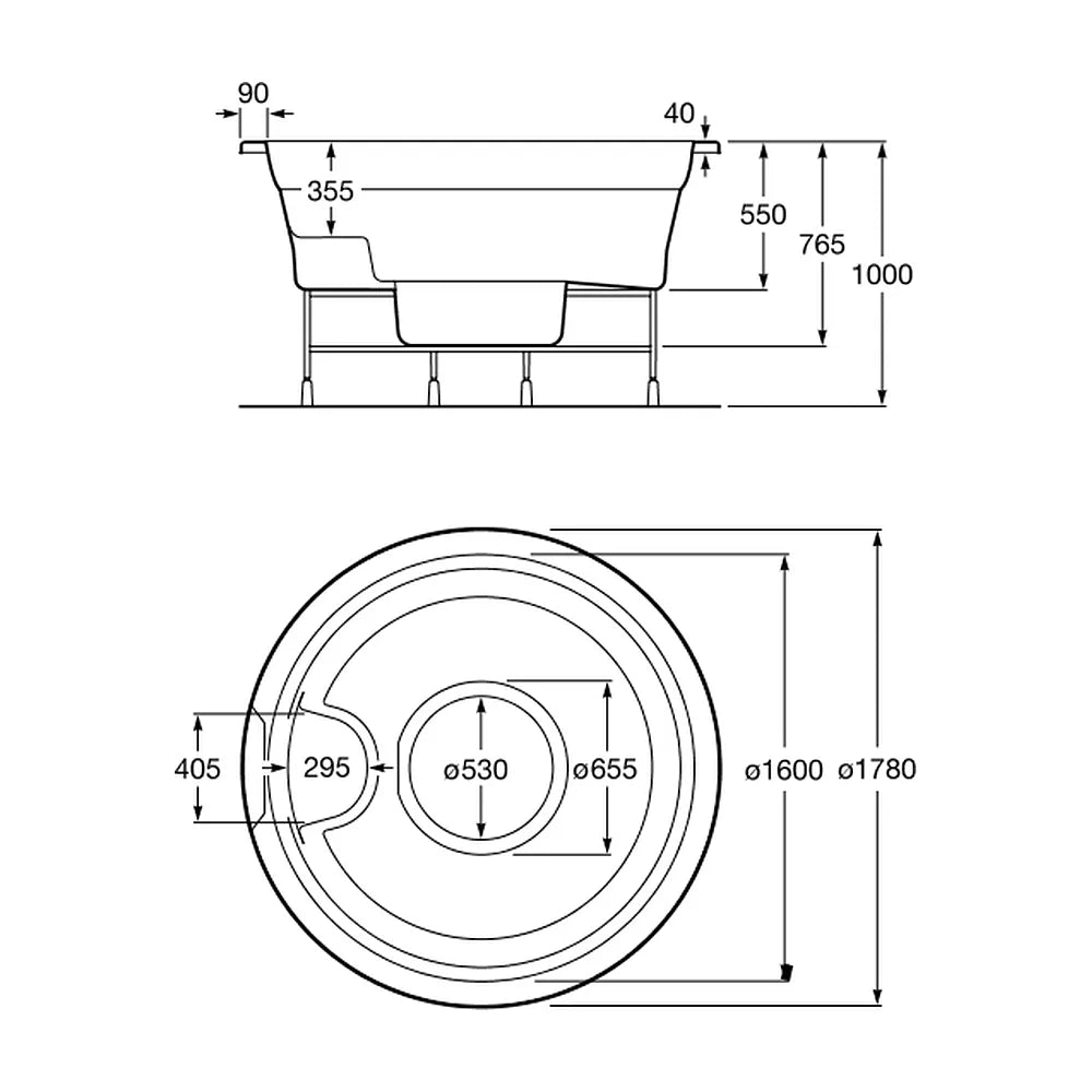 Spa apto para cuatro personas de forma circular de 178 cm fabricado en acrílico Broadway Round Roca - Vista 3