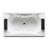 Bathtub acrílica rectangular encastrada de 190x110x42 cm white Becool Biplaza ROCA