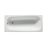 Bathtub de forma rectangular de 100 cm fabricada en acero de color white Contesa Roca