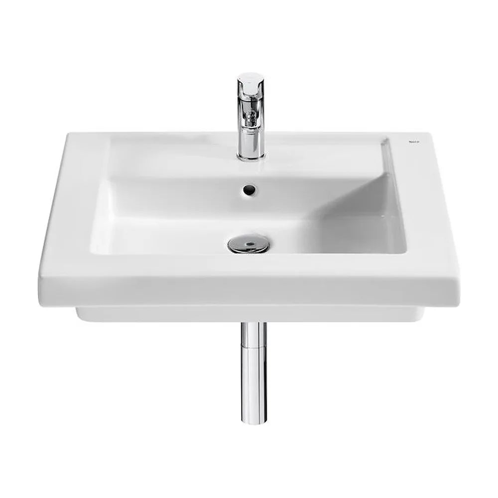 Lavabo con Conjunto de Fijaciones Prisma 60 cm Blanco Roca - Vista 1
