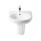 Lavabo demi-colonne de 45 cm en porcelaine blanche Meridian Roca