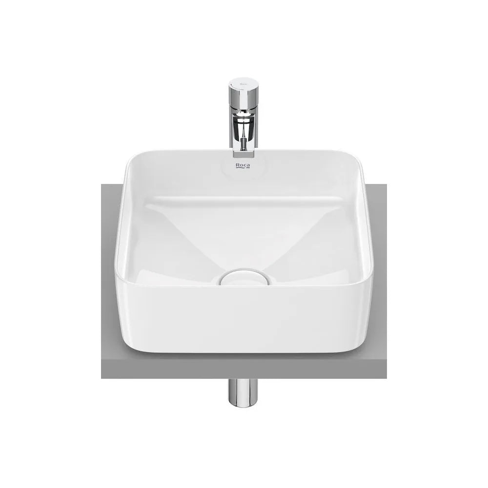 Lavabo para instalar sobre encimera de 37 cm fabricado en fineceramic de color blanco Square Inspira Roca - Vista 1