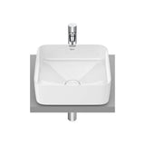 Lavabo para instalar sobre encimera de 37 cm fabricado en fineceramic de color blanco Square Inspira Roca