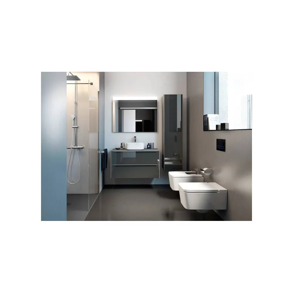 Lavabo para instalar sobre encimera de 37 cm fabricado en fineceramic de color blanco Square Inspira Roca - Vista 2