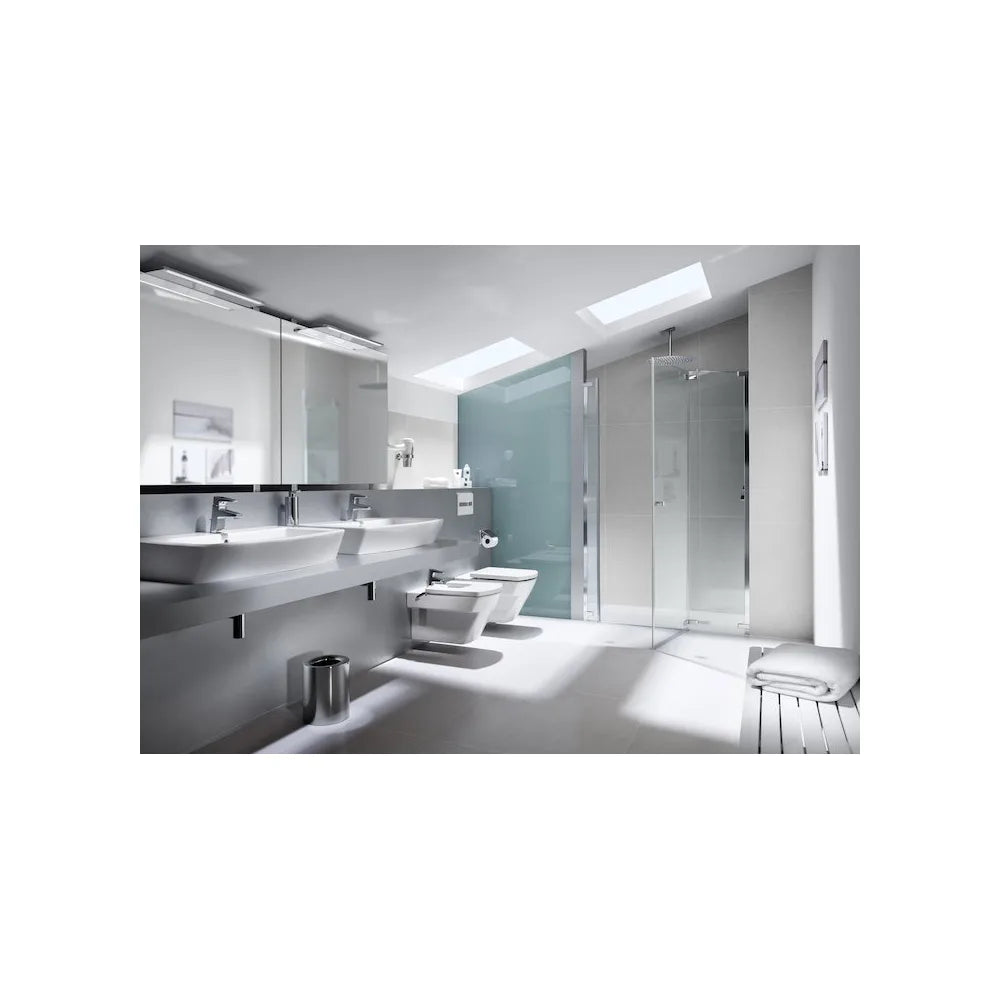 Lavabo para instalación sobre encimera con orificio de 52 cm fabricado en porcelana de color blanco Hall Roca - Vista 2