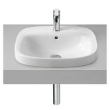 Vasque semi-encastrée de 50 cm en porcelaine de couleur blanche Debba Roca
