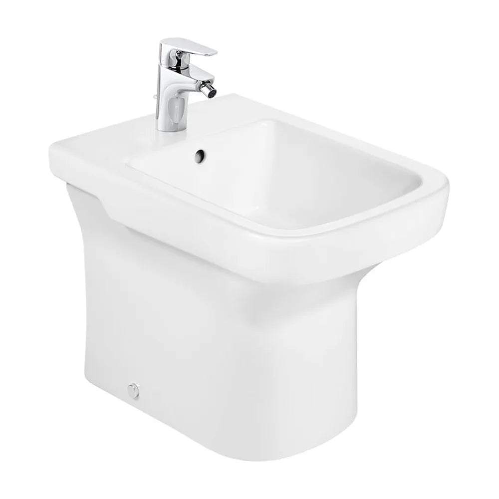 Bidet de un agujero para grifería de 36 cm fabricado en porcelana de color blanco Dama Roca - Vista 1