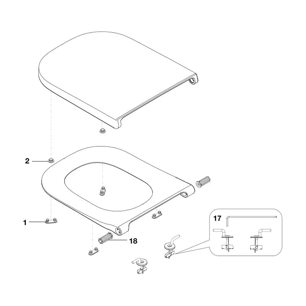 Inodoro Completo Compacto Rimless 36.5 cm Salida Dual The Gap Square Roca - Vista 7