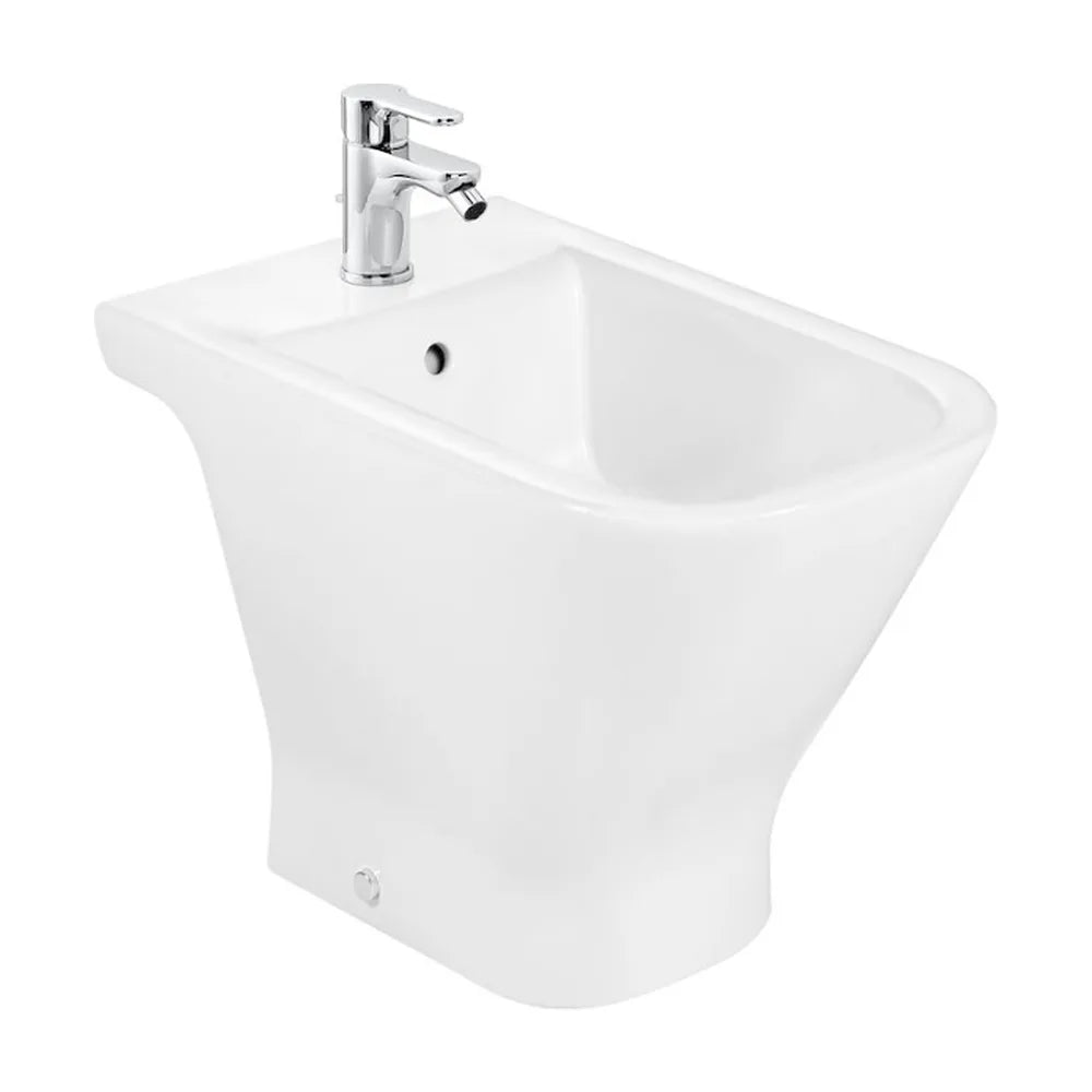 Bidet con un agujero de grifería de 35 cm fabricado en porcelana de color blanco The Gap Roca - Vista 1