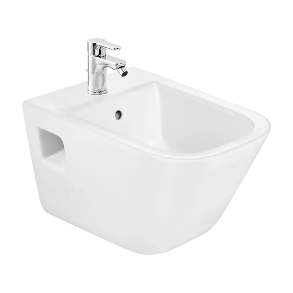Bidet con un agujero para grifería de 35 cm fabricado en porcelana de color blanco The Gap Roca - Vista 1
