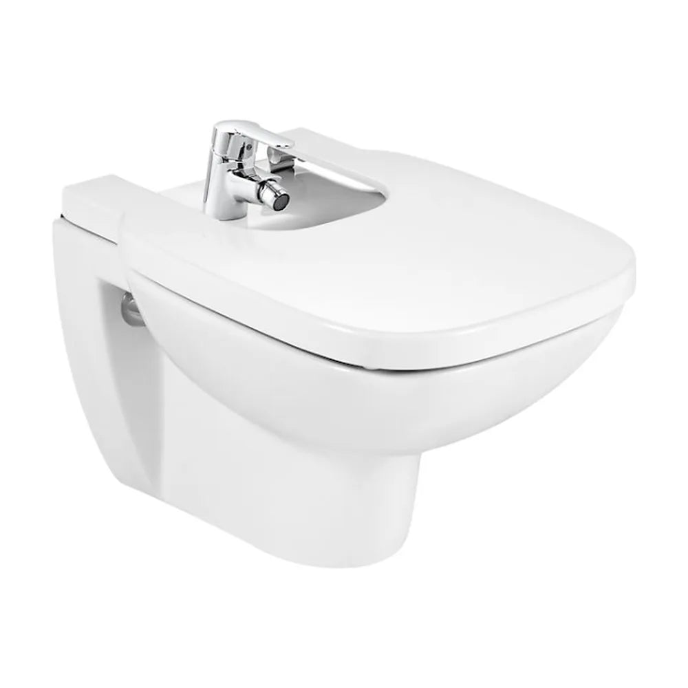 Bidet para instalación suspendida de 35,5 cm fabricado en porcelana de color blanco Debba Roca - Vista 2