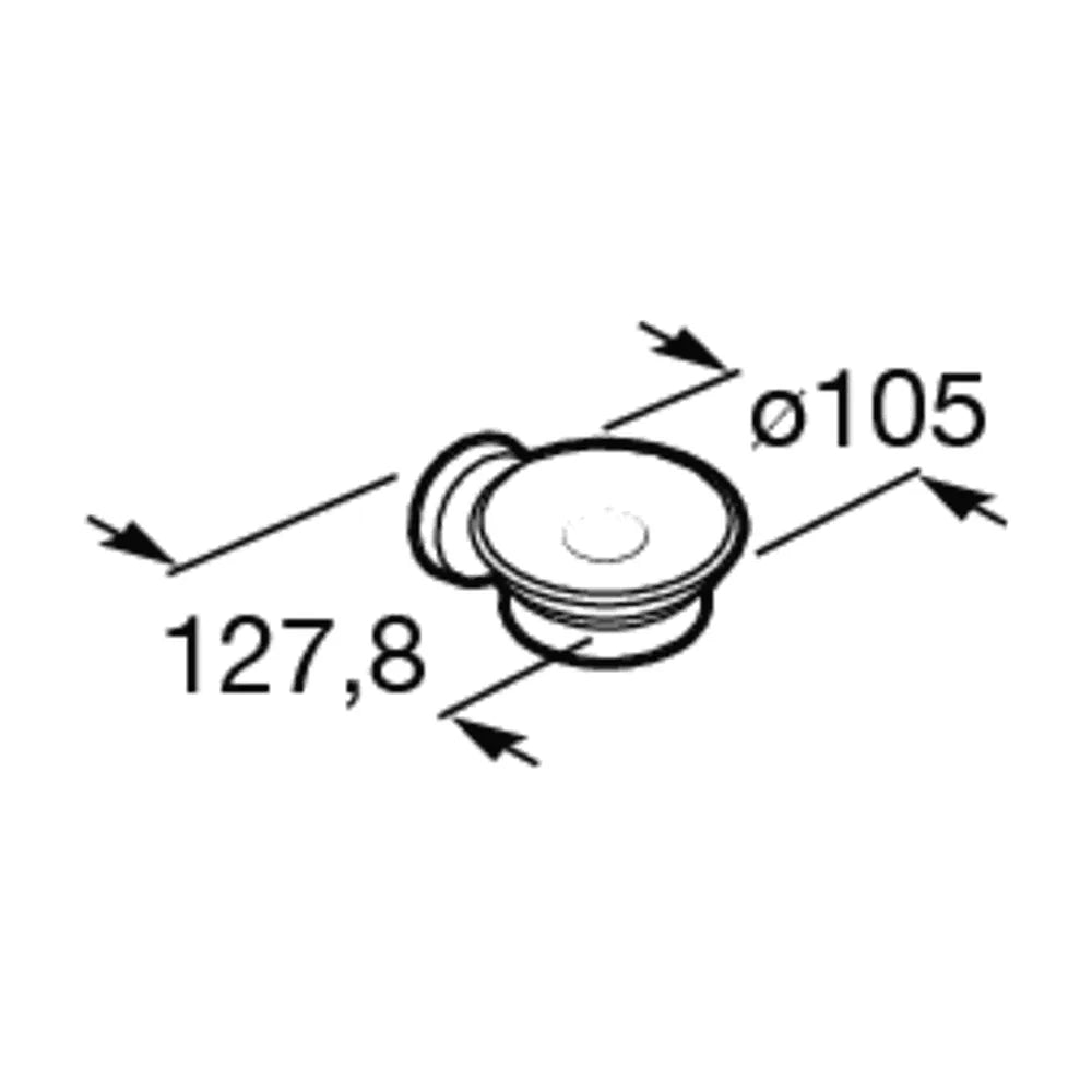 Jabonera de pared para baño de 10,5 cm fabricada en metal y cristal con acabado brillante Twin Roca - Vista 2