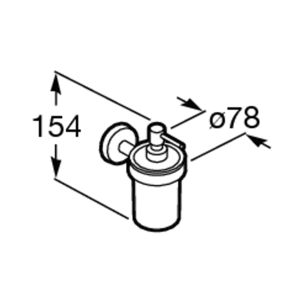 Dosificador de jabón de pared de 7,8 cm fabricado en metal y cristal con acabado mate Twin Roca - Vista 2